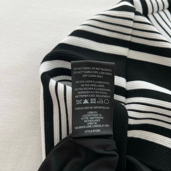 Anthropologie Hutch NWT Sleeveless Square Neck Black White Stripe Mini Dress - Picture 9 of 14